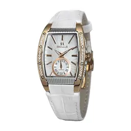 Наручний годинник Seculus 1667.2.1069 white, pvd cz stones, white leather