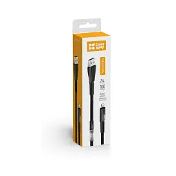 Дата кабель USB 2.0 AM to Lightning 1.0m zinc alloy + led black ColorWay (CW-CBUL035-BK) - мініатюра 7