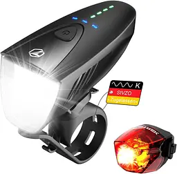 Комплект велосипедних фар toptrek 100 Lux, передня і задня, USB