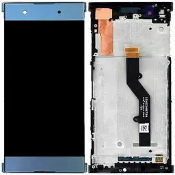 Дисплей Sony G3412 Xperia XA1 Plus Dual /G3416 синій, PRC, переклеєне скло, з рамкою
