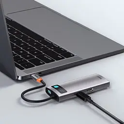 USB-хаб Baseus Metal Gleam Series 5-in-1 Multifunctional （Type-C to HDMI*1+USB3.0*3+PD*1) (CAHUB-CX0G) - мініатюра 7