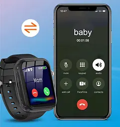 Дитячий смарт годинник Lemfo T-02 з прослуховуванням, 4G SIM-картою, відеодзвінками, GPS геолокацією, текстовим і голосовим чатом та кнопкою SOS Зелений - мініатюра 7