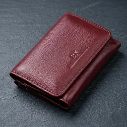 Шкіряний цікавий гаманець для жінок ST Leather 22507 бордовий - мініатюра 1