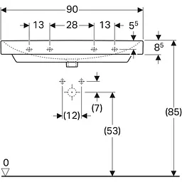 Раковина Geberit Smyle Square 90x48 500.251.01.1, Білий - мініатюра 3