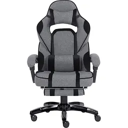 Геймерське крісло GT Racer X-2749-1 Fabric Gray\Black Suede [121451] - мініатюра 1