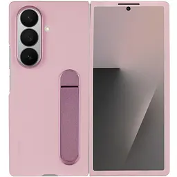 Шкіряний чохол Leather Case (AAA) with stand для Samsung Galaxy Z Fold7 Pink - мініатюра 2