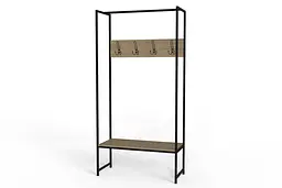 Вішалка модульна підлогова Ferrum-decor Треліс 12 180x90x38 чорний ДСП Дуб Сонома 16мм (FRD-104310) - мініатюра 3