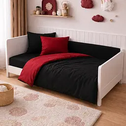 Дитяча постільна білизна MIRSON LITTLE KIDS фланель Black/Red 110х160см (2200012799789)
