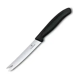 Кухонний ніж Victorinox SwissClassic Cheese&Sausage лезо 11см хвил. з чорн. ручкою