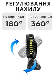Автомобільний подвійний міні вентилятор - мініатюра 6