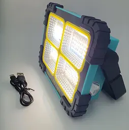 LED Прожектор 30W акумуляторний світлодіодний із сонячною батареєю та функцією Power Bank 3600mAh ліхтар 13х18см UKC 881 - мініатюра 12