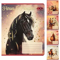 Упаковка зошитів ZiBi Kids Line Horses 24 аркуші в клітинку 20 шт. (ZB25.1770K)