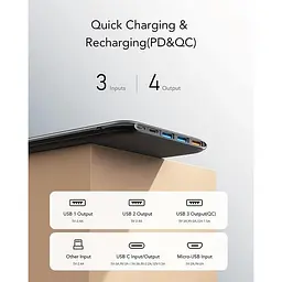 Портативний зарядний пристрій Charmast Power Delivery 26800mAh PD з USB C потужністю 18 Вт - мініатюра 4