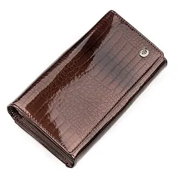 Гаманець жіночий ST Leather 18431 (S9001A) лакована шкіра коричневий - мініатюра 4