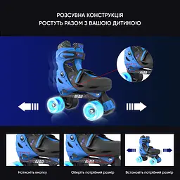 Роликові ковзани Neon Combo розмір 34-37 сині (NT10B4) - мініатюра 6