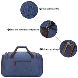 Дорожня сумка текстильна 20075 Vintage синя - мініатюра 5