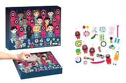 Адвент-календар з іграшками-антистрес Гра в кальмара Fidget Set Toys 697-012 у коробці 40*30*45 см