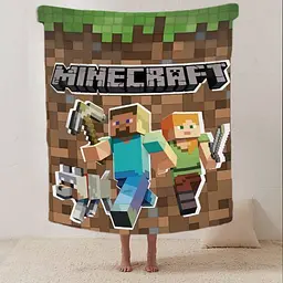 Плед плюшевий м'який 3D Cвіт Minecraft 160х200 см - мініатюра 2