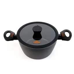 Каструля з кришкою Vitrinor Chef Collection 2112160 20 см 2.8 л чорна - мініатюра 2