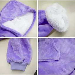 Толстовка-плед з капюшоном Huggle Hoodie Ultra Plush Blanket | Плюшева кофта | Плед із рукавами Oversize Фіолетовий - мініатюра 5