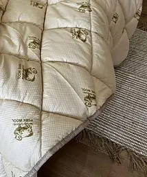 Ковдра євро стьобана зимова зі штучної вовни Leri Max Pur Wool 21474 200х215 см коричнева - мініатюра 5