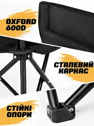 Пляжний набір 2 крісла з парасолькою і сумкою-холодильником чорний (49676208) - мініатюра 7