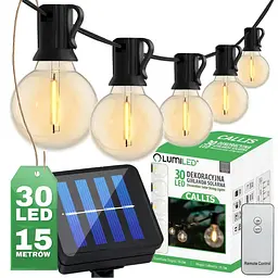 Сонячна гірлянда Lumiled CALLIS 30 LED-ліхтариків з пультом, зарядка USB, довжина 15 м