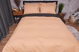 Комплект постільної білизни Moon&Star Бязь Gold Люкс Gray Cream King Size 220x240 наволочки 2х50х70 - мініатюра 2