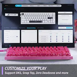 Ігрова магнітна клавіатура ATTACK SHARK X68 HE,RGB,Rapid Trigger, Рожевий - мініатюра 9