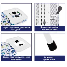 Дошка для прасування Casa Si Lady 122x38 White/Blue Crystals (CS93574R267), Білий - мініатюра 4