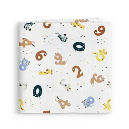 Пелюшки муслінові Cosas Numbers Animals 75x75 см, бежеві - мініатюра 2