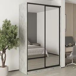 Шафа-купе дводверна MebelStar Стандарт BG 2 Дзеркала 150x45x240 см Бетон (MBS-10296)