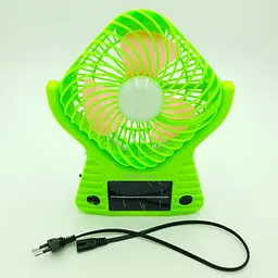 Вентилятор акумуляторний із сонячною батареєю та LED підсвічуванням з USB UKC JA-1991 зелений - мініатюра 2