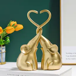 Декоративна статуетка MBM My Home Пара слоників золота (DH-ST-25 GOLD) - мініатюра 3