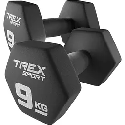 Гантелі для фітнесу неопренові TREX Sport TX-090VD 2x9кг