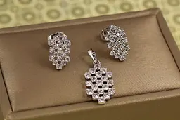 Набір Xuping Jewelry сіточка з каменів сріблястий - мініатюра 3