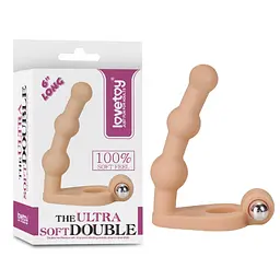 Насадка для подвійного проникнення Lovetoy The Ultra Soft Double Bead 15.2 см тілесний - мініатюра 7