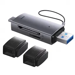 Картрідер Baseus Lite Series USB-A & Type-C to SD and TF Card Reader сірий - мініатюра 3