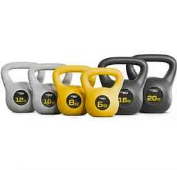 Гиря вінілова 6кг Trex Sport TX-006CKB жовта - мініатюра 3