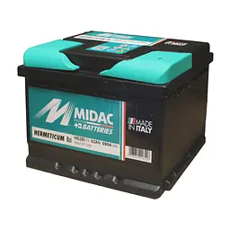 Акумулятор 6СТ-62A MIDAC HERMETICUM, 12V, 62Ah (-/+) низький Євро,  EN590А - мініатюра 3