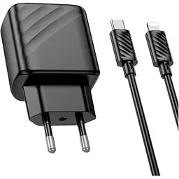 Зарядний пристрій HOCO CS22A Value USB-C PD 30 Вт + кабель USB-C — Lightning чорний (6942007609920) - мініатюра 9