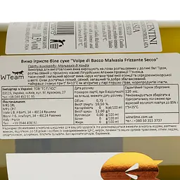 Вино ігристе Volpe di Bacco Malvasia Frizzante Secco біле сухе 0.75 л - мініатюра 4