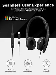Гарнітура Lenovo Wired ANC Headset Gen 2 (Teams) - мініатюра 4