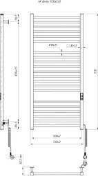 Електрична рушникосушарка HF Derby 1170x530 white matte 6.1.0404.06.WM, Білий матовий, універсальне (коннектор), Електронний - мініатюра 5