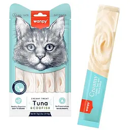 Рідкі ласощі для котів Wanpy Creamy Lickable Treats Tuna & Codfish тунець з тріскою 5х14 г