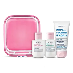 Подарунковий набір Mermade Try Kit Hair Care: шампунь для зміцнення та сяйва волосся Bye-bye Hair Drama 85 мл + кондиціонер для зміцнення та сяйва волосся Hello Silky Hair 85 мл + скраб-пілінг для шкіри голови Oops... I Scrub It Again 100 мл + косметичка  - мініатюра 2
