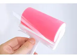 Многоразовый липкий ролик для чистки одежды Semi Sticky roller for clothes с чехлом, Pink - мініатюра 4