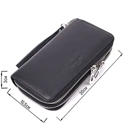 Чоловічий клатч на два відділення з натуральної шкіри ST Leather 22531 чорний - мініатюра 7