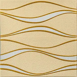 Самоклеюча 3D панель Sticker Wall 700x700x5мм Золоті хвилі 194 SW-00000766