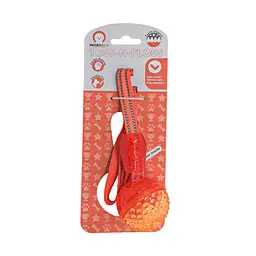 Іграшка для собак Misoko&Co М'яч з пищалкою і ременем orange 35х6 cm - мініатюра 3